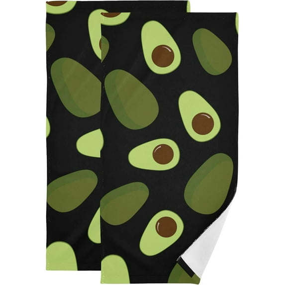 GZHJMY Avocado Soft Hand Towels, 2 Pcs Absorbent Bath Towel Decorative Fingertip Towels for Bathroom Gym Spa Hotel Beach Swimming Pool,14.4"x 28.3"