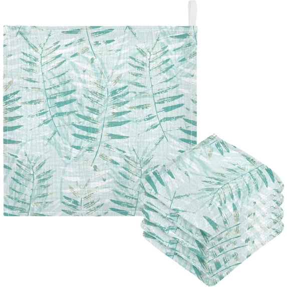 GZHJMY Baby Gauze Towels for Kids Soft Handkerchief Newborn 100% Cotton Grass Watercolor Leaves Absorbent 12x12 Inch 3 Pack