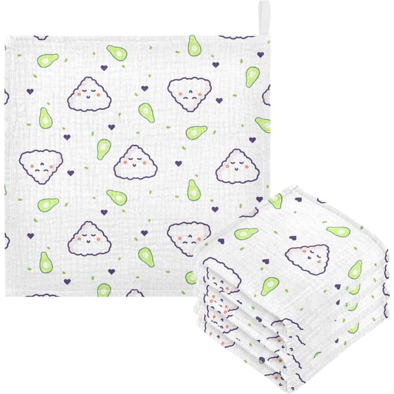 GZHJMY Baby Gauze Towels for Kids Soft Handkerchief Newborn 100% Cotton Sushi White Cute Absorbent 12x12 Inch 3 Pack