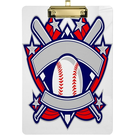 GZHJMY Baseball Clipboard A4 Standard Size Decorative Clipboard with Low Profile Metal Clip for Students Men Women Classroom and Office Whiteboard Clipboards