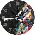 thumbnail image 1 of GZHJMY Baseball Player Clock Silent Round Wall Clock Non Ticking Battery Device Clocks Creative Decoration Wall Clock for Living Room Bedroom Office Kitchen, 1 of 6