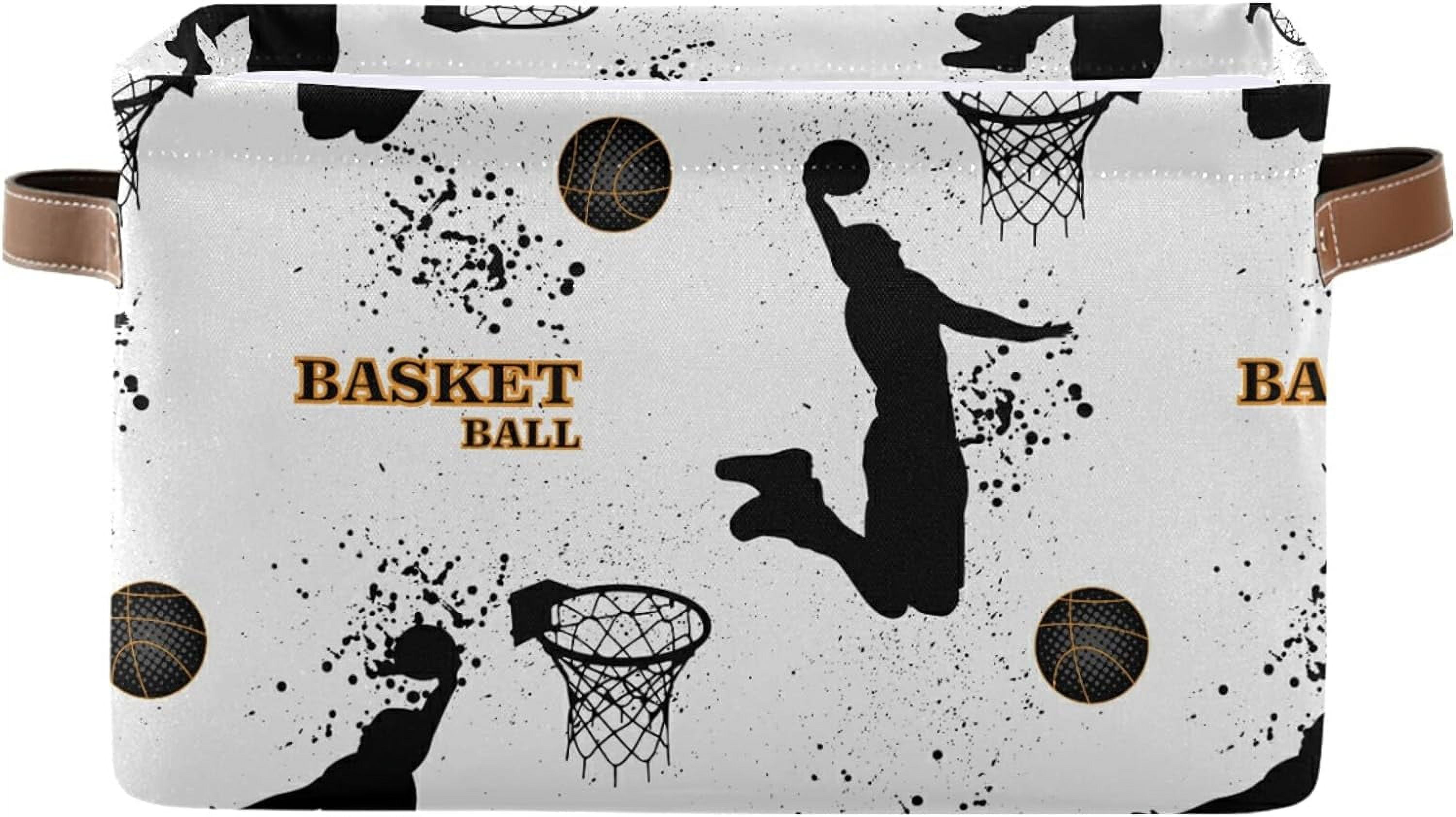 GZHJMY Basketball Players on White Background Decorative Basket