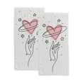 thumbnail image 1 of GZHJMY Bathroom Hand Towels Set of 2, Beauty Salon Icons Soft Microfiber Face Towel, Quick Dry Kitchen Dish Towels, 30x15 Inch Anniversary Decorative Towels for Home, 1 of 6