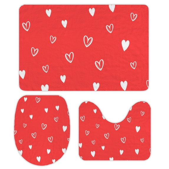 GZHJMY Bathroom Mat set of 3,3 Pieces Bath Mats Set for Bathroom, Vintage Style Non-Slip Washable Cover Floor Rug Decorations for Kitchen Bathroom Bedroom