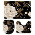 thumbnail image 1 of GZHJMY Bathroom Mat set of 3， Peonies and Roses 3 Pieces Bath Mats Set for Bathroom, Vintage Style Non-Slip Washable Cover Floor Rug Decorations for Kitchen Bathroom Bedroom, 1 of 6