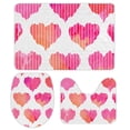 thumbnail image 1 of GZHJMY Bathroom Mat set of 3， Seamless Pattern with Broken Hearts 3 Pieces Bath Mats Set for Bathroom, Vintage Style Non-Slip Washable Cover Floor Rug Decorations for Kitchen Bathroom Bedroom, 1 of 6