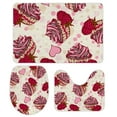 thumbnail image 1 of GZHJMY Bathroom Mat set of 3， Seamless pattern with cupcakes with raspberries. Vector illustration 3 Pieces Bath Mats Set for Bathroom, Non-Slip Washable Cover Floor Rug Decorations for Bathroom, 1 of 6