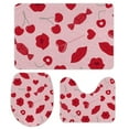 thumbnail image 1 of GZHJMY Bathroom Mat set of 3， Valentine's Seamless Pattern with Lips 3 Pieces Bath Mats Set for Bathroom, Vintage Style Non-Slip Washable Cover Floor Rug Decorations for Kitchen Bathroom Bedroom, 1 of 6