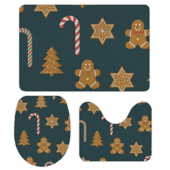 GZHJMY Bathroom Mat set of 3， 3 Pieces Bath Mats Set for Bathroom, Non-Slip Washable Cover Floor Rug Decorations for Bathroom