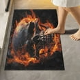 thumbnail image 1 of GZHJMY Bathroom Rug Fire Skull Soft and Absorbent Bathroom Carpet Non-Slip Machine Washable Plush Bath Floor Rug Door Mat for Bathtubs, Toilet,Kitchen, 16x24 in Carpet Runner, 1 of 6