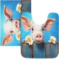 thumbnail image 1 of GZHJMY Bathroom Rug Set 2 Pieces Cute Daisy Soft and Absorbent Bathroom Floor Mat Non Slip Commode Contour Rug Plush Bath Mat Set, Machine Washable and Easier to Dry Carpet Runner, 1 of 7