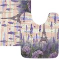 thumbnail image 1 of GZHJMY Bathroom Rug Set 2 Pieces Lavender Eiffel Tower Soft and Absorbent Bathroom Floor Mat Non Slip Commode Contour Rug Plush Bath Mat Set, Machine Washable and Easier to Dry Carpet Runner, 1 of 7