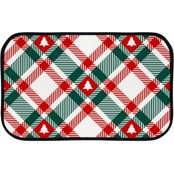 GZHJMY Bathroom Rugs Mats Non-Slip, Soft Microfiber Absorbent Bath Mats for Shower Bathtubs, Christmas Diagonal Check Indoor Entrance Door Mats Bedroom Laundry 31”x20” Carpet Runner