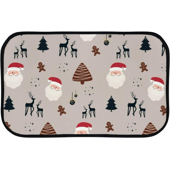 GZHJMY Bathroom Rugs Mats Non-Slip, Soft Microfiber Absorbent Bath Mats for Shower Bathtubs, Christmas Santa Clause Indoor Entrance Door Mats Bedroom Laundry 31”x20” Carpet Runner