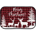 thumbnail image 1 of GZHJMY Bathroom Rugs Mats Non-Slip, Soft Microfiber Absorbent Bath Mats for Shower Bathtubs, Red Christmas Plaid Deer Indoor Entrance Door Mats Bedroom Laundry 36”x24” Carpet Runner, 1 of 7
