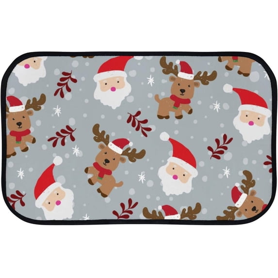 GZHJMY Bathroom Rugs Mats Non-Slip, Soft Microfiber Absorbent Bath Mats for Shower Bathtubs, Xmas Reindeer Santa Indoor Entrance Door Mats Bedroom Laundry 31”x20” Carpet Runner