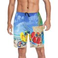 thumbnail image 1 of GZHJMY Beach Slippers Pajama Pants Short for Men, Lounge Pants Lightweight Men Pajama Bottoms with Drawstring Pockets, Christmas New Year Birthday Gifts, Large, 1 of 7