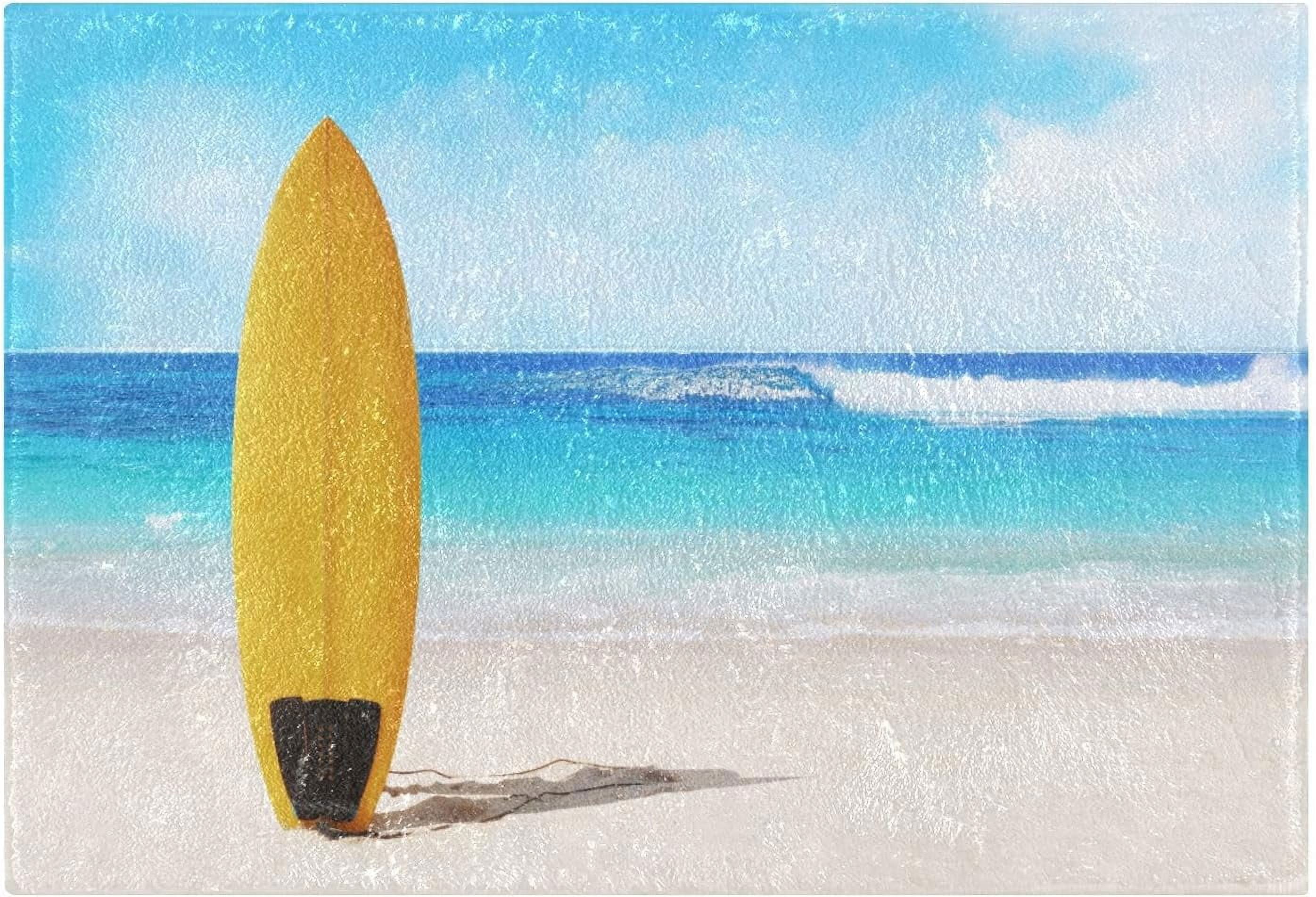 GZHJMY Beach Surfboard Summer Bath Mat for Bathroom Rugs Rectangle