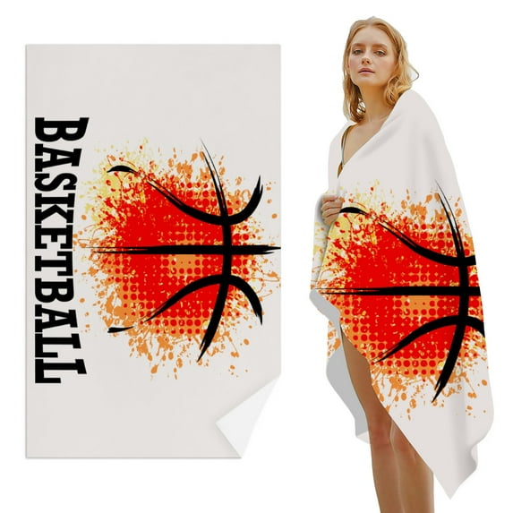 GZHJMY Beach Towel for Women Girls, Basketball Bath Towel, Oversized Lightweight Sport Towel, 31x51 Inch