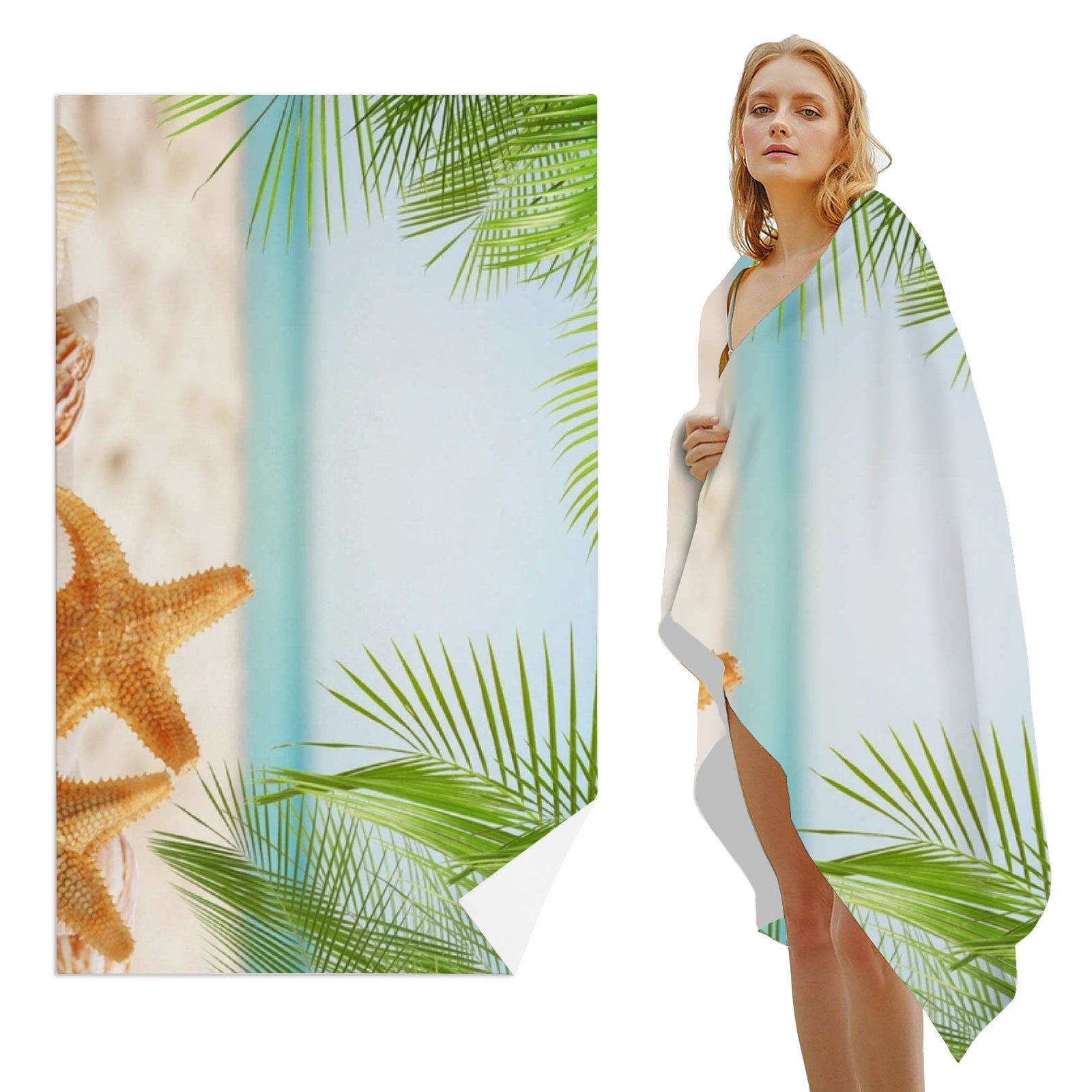 GZHJMY Beach Towel for Women Girls, Beautiful sea stars and seashells ...