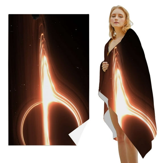 GZHJMY Beach Towel for Women Girls, Black Hole System Bath Towel, Oversized Lightweight Sport Towel, 31x71 Inch