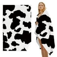 thumbnail image 1 of GZHJMY Beach Towel for Women Girls, Black and White Cow Print Bath Towel, Oversized Lightweight Sport Towel, 31x63 Inch, 1 of 7