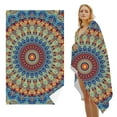 thumbnail image 1 of GZHJMY Beach Towel for Women Girls, Blue Vintage Abstract Patterns Bath Towel, Oversized Lightweight Sport Towel, 31x71 Inch, 1 of 7