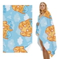 thumbnail image 1 of GZHJMY Beach Towel for Women Girls, Cute Brown Kitten Sleeping Bath Towel, Oversized Lightweight Sport Towel, 31x51 Inch, 1 of 7