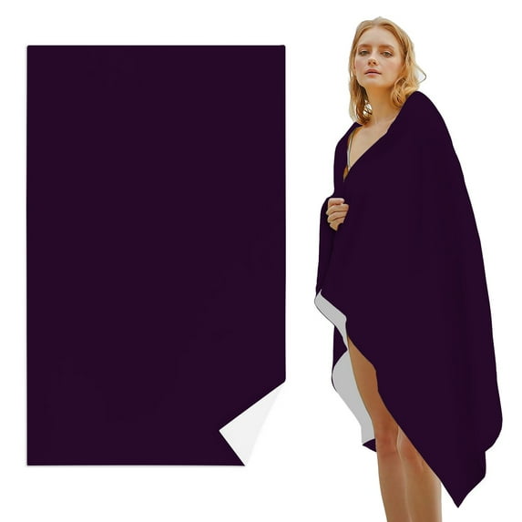 GZHJMY Beach Towel for Women Girls, Dark Purple Solid Color Bath Towel, Oversized Lightweight Sport Towel, 31x51 Inch
