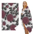 thumbnail image 1 of GZHJMY Beach Towel for Women Girls, Gothic Style Rose Bushes Bath Towel, Oversized Lightweight Sport Towel, 31x51 Inch, 1 of 7