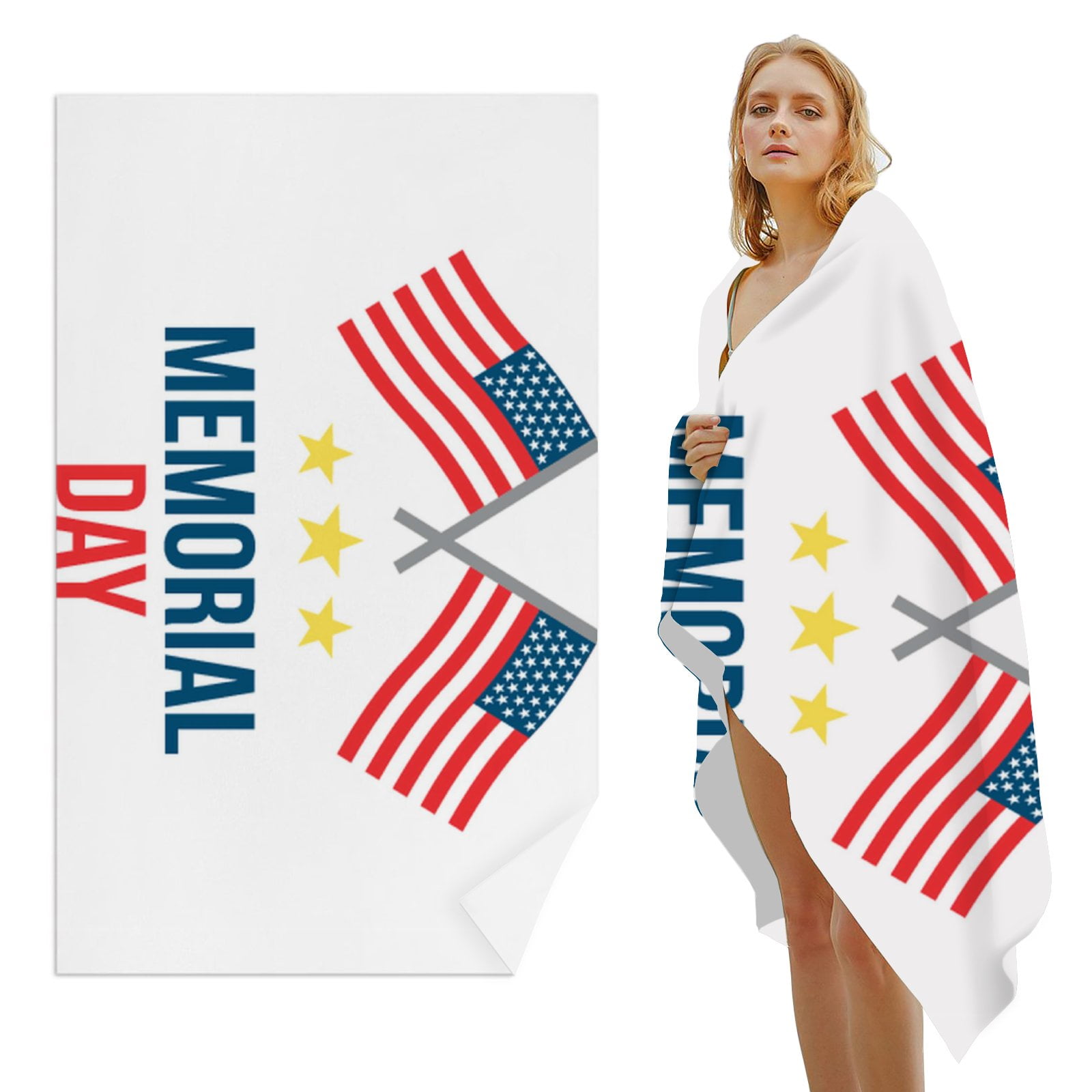 SUABO American Flag Camo Beach Towel 31x71 - Oversized Quick Dry Towel For Pool, Camping, Travel - View #5