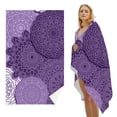 thumbnail image 1 of GZHJMY Beach Towel for Women Girls, Purple Flower Silhouette Bath Towel, Oversized Lightweight Sport Towel, 31x51 Inch, 1 of 7