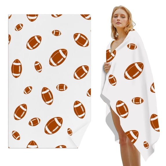 GZHJMY Beach Towel for Women Girls, Rugby American Football Bath Towel, Oversized Lightweight Sport Towel, 31x71 Inch