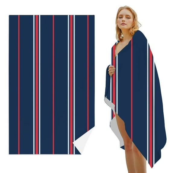 GZHJMY Beach Towel for Women Girls, Seamless Vector Geometric Stripe Pattern Bath Towel, Oversized Lightweight Sport Towel, 31x51 Inch