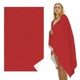 thumbnail image 1 of GZHJMY Beach Towel for Women Girls, White Polka Dots on Red Background Bath Towel, Oversized Lightweight Sport Towel, 31x51 Inch, 1 of 7