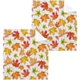 thumbnail image 1 of GZHJMY Beautiful Autumn Maple Leaves Wash Cloths 2 Pcs Small Cotton Wash Towels for Kitchen Bathroom, 1 of 5
