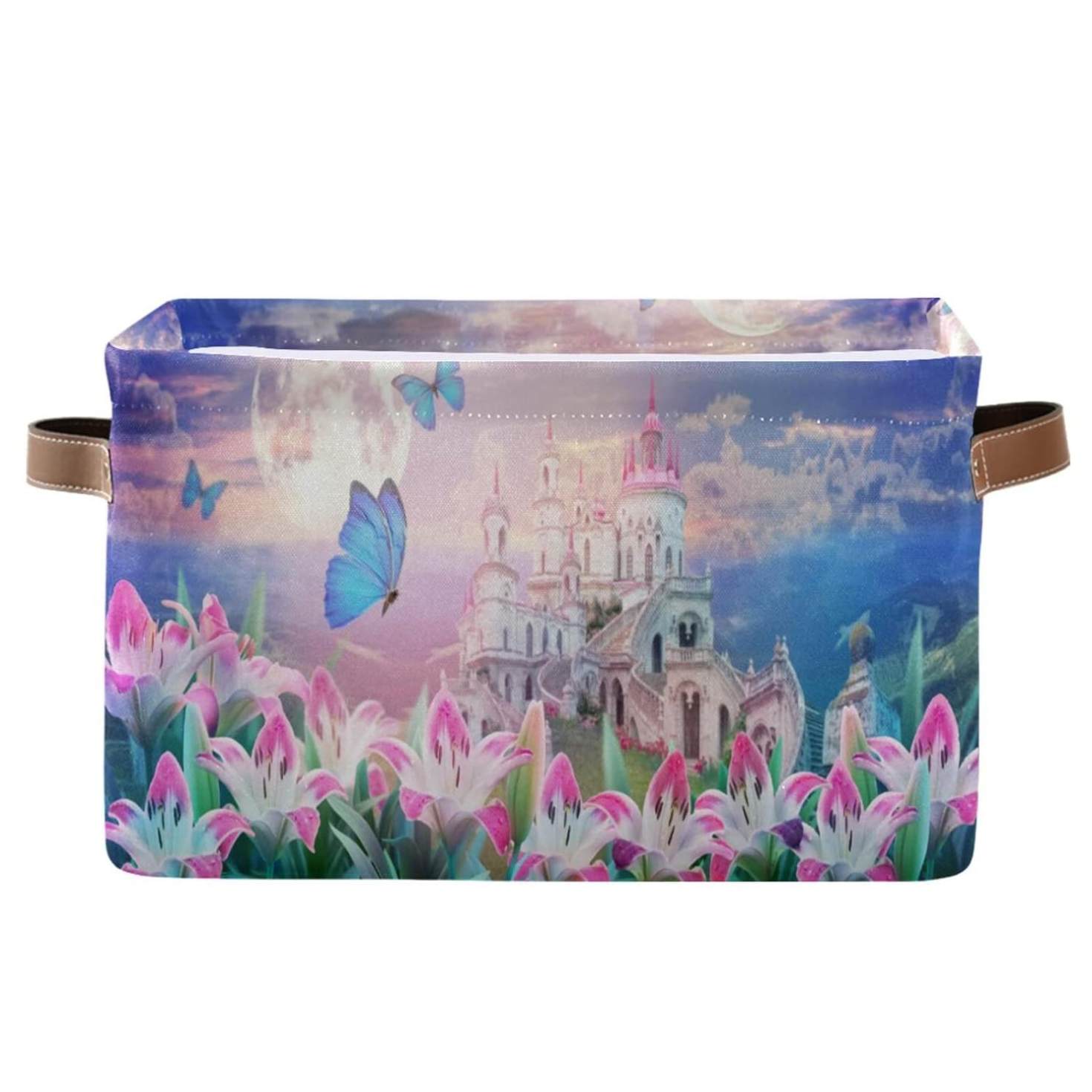 GZHJMY Beautiful Castle Large Storage Basket 1 Pack,Collapsible Toy