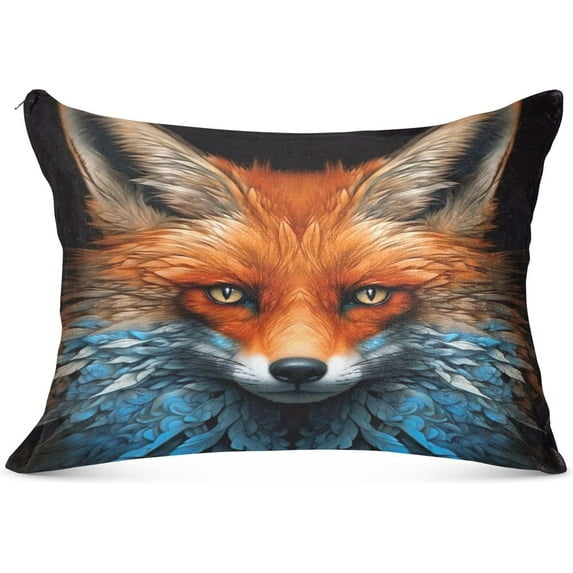 GZHJMY Beautiful Portrait of A Fox Plush Pillow Case,Zippered Bed Pillow Pillowcases,Super Soft and Cozy Pillowcase Covers for Sleep - King Size 20x40in Home Decor