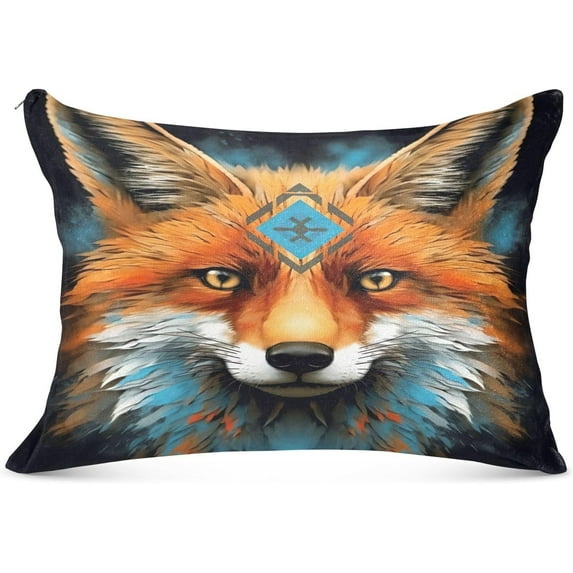 GZHJMY Beautiful Portrait of A Fox Plush Pillow Case,Zippered Bed Pillow Pillowcases,Super Soft and Cozy Pillowcase Covers for Sleep - Queen Size 20x30in Home Decor