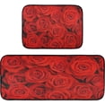 thumbnail image 1 of GZHJMY Beautiful Romantic Red Rose Flower Kitchen Rugs Door Mat 2PCS,Carpet Front Entrance Non-Slip Relieve Fatigue Washable Floor Mat for Valentine's Day Mother's Day, 1 of 7