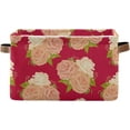 thumbnail image 1 of GZHJMY Beautiful Seamless Floral Pattern Storage Bin Collapsible with Handle, 1PCS Rectangle Waterproof Basket for Storage Cube Closet Organizer for Toy Nursery Book Office Shelf Bathroom, 1 of 7