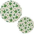 thumbnail image 1 of GZHJMY Beautiful Shamrock Green Clover Leaves Candy Trivet Pot Holder, Round Woven Potholders Set 2PCS-Braided - Coasters - Table Mats 147 for Kitchen Pans Bowl Teapot, 1 of 7