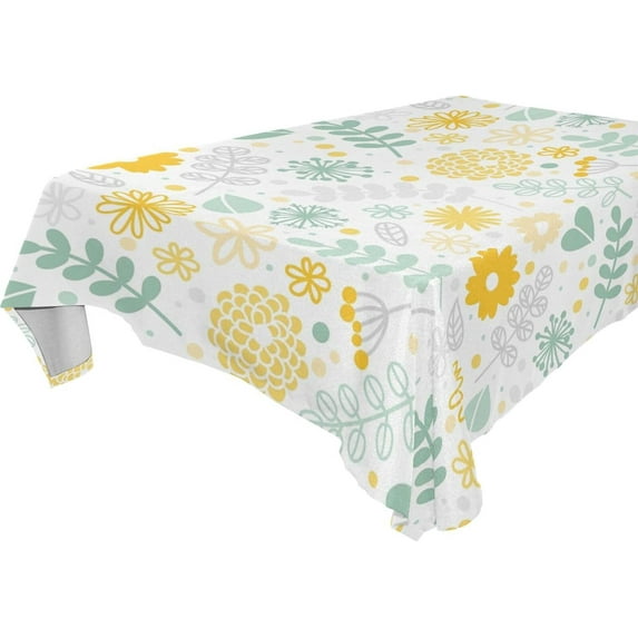 GZHJMY Beautiful Spring Flower Square Tablecloths, Decorative Tablecloths, Stain Resistant, Heat Resistant, Wrinkle Resistant, Suitable for Kitchen, Dining Room