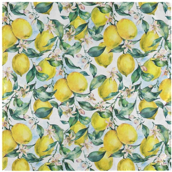 GZHJMY Beautiful Vintage Branch of Yellow Fruit Lemon Cloth Napkins, Set of 1 20 x 20 Inch Soft & Comfortable Polyester Dinner Napkin for Family, Restaurant, Weddings, Parties