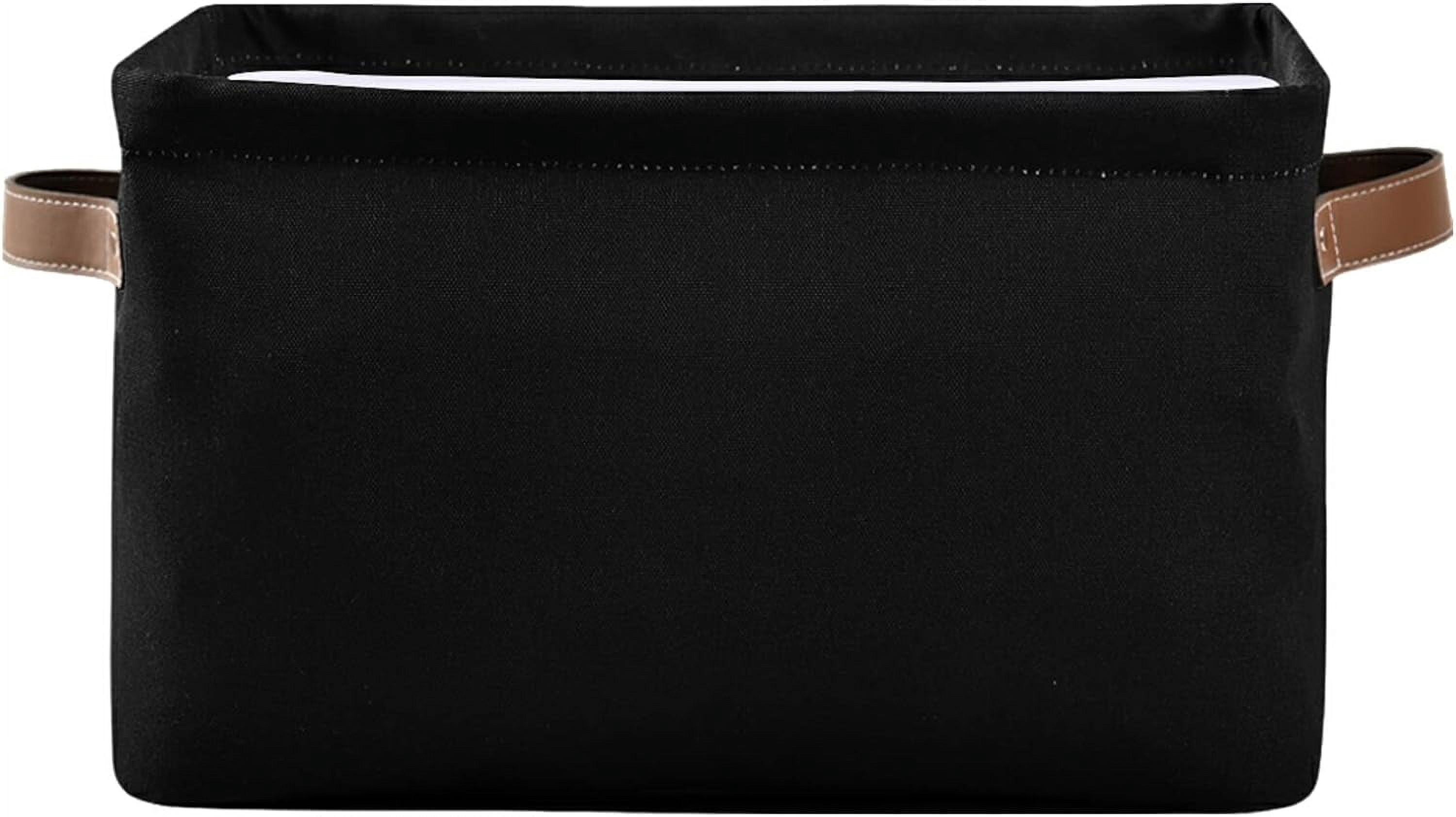 GZHJMY Black Foldable Storage Bin Bedroom/Office Rectangular Canvas ...