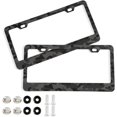 thumbnail image 1 of GZHJMY Black Grey Leopard Print Car License Plate Frame, 2 Pack Aluminum License Plate Holder with Screws for Men Women License Plate Cover-Round Hole Decorative, 1 of 7