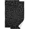 thumbnail image 1 of GZHJMY Black Leopard Hand Towel Set of 2, Highly Absorbent Soft Face Hand Towels for Bathroom, Kitchen, Hotel, Gym and Spa, 14 x 28 Inch, 14 x 28 Inch, 1 of 7