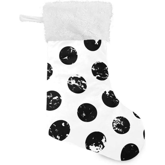 GZHJMY Black Watercolor Dots Christmas Stockings, Personalized Large Christmas Stocking, Cute Snowflake Stockings 18" for Xmas Decorations and Holiday Family Party Decor Xmas Gifts