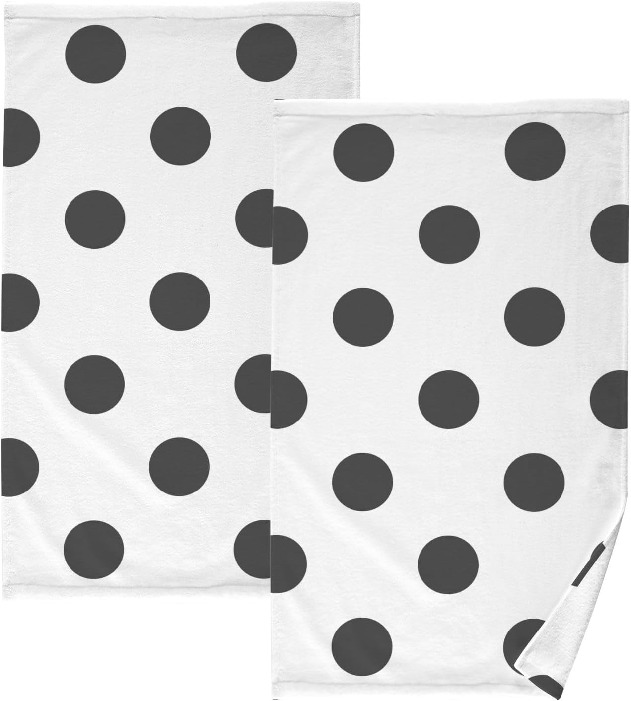 Black and white polka dot bath towels sale