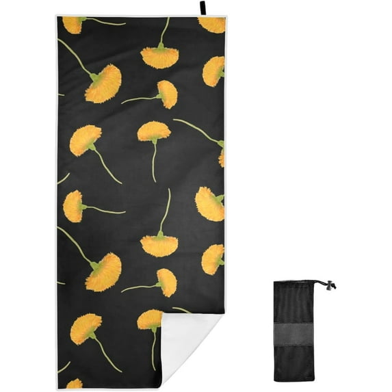 GZHJMY A Blooming Flower Microfiber Quick Drying Beach Towel with a Carrying Bag Super Absorbent and Sand Free Towel for Kids Teens Adults Travel Gym Camping Pool Yoga Outdoor and Picnic